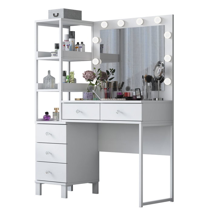 Hanah Home Mesa de Maquillaje Blanca con 10 Focos Hanah Home Mesa de Maquillaje Blanca con 10 Focos